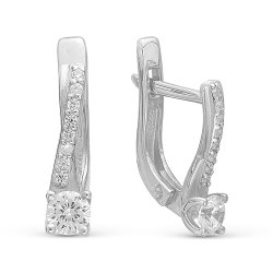 z2-8856 Серьги с фианитами. Серебро 925.