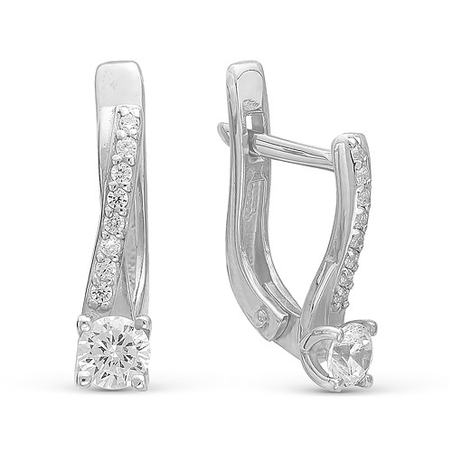 z2-8856 Серьги с фианитами. Серебро 925.  