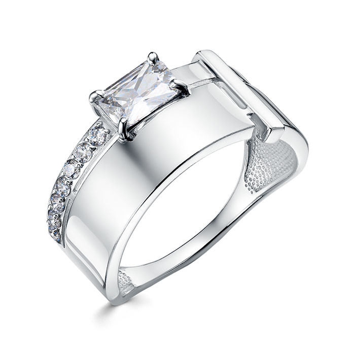 z1-11464 Кольцо с фианитами. Серебро 925. 