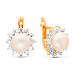 z2-8942 Серьги с жемчугом. Золото 585.