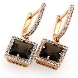 Серьги с раухтопазом